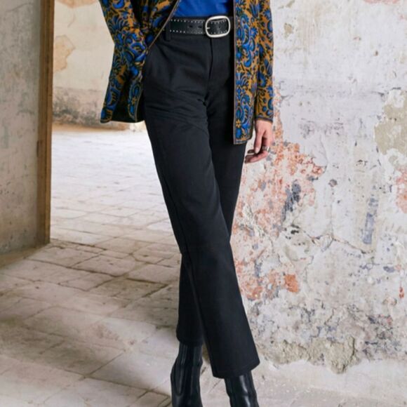 Peruvian Connection Evie Cropped Pants Black Jeans Size 4 - Picture 1 of 10